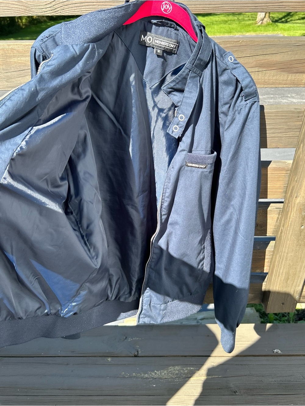 Members Only Navy Zip-Front Bomber Jacket - Picture 7 of 9